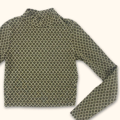 Topshop Green Long Sleeve Crop Top - Size 6 - Topshop - Tops