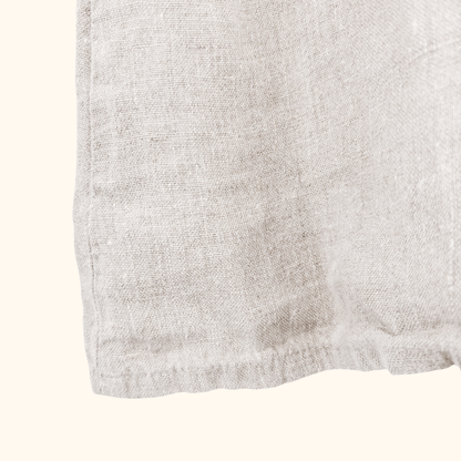 Flax 100% Linen Beige Short Sleeve Blouse - Size Medium Flax