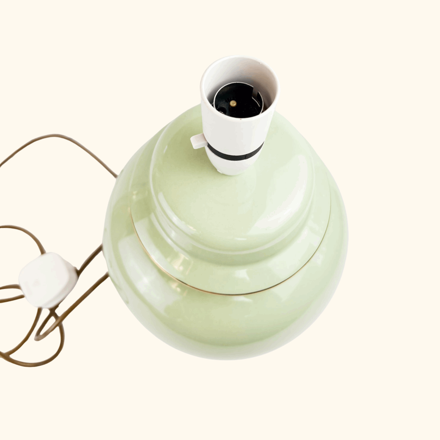 Large Mint Green Ceramic Jar Lamp Base Sunshine Thrift