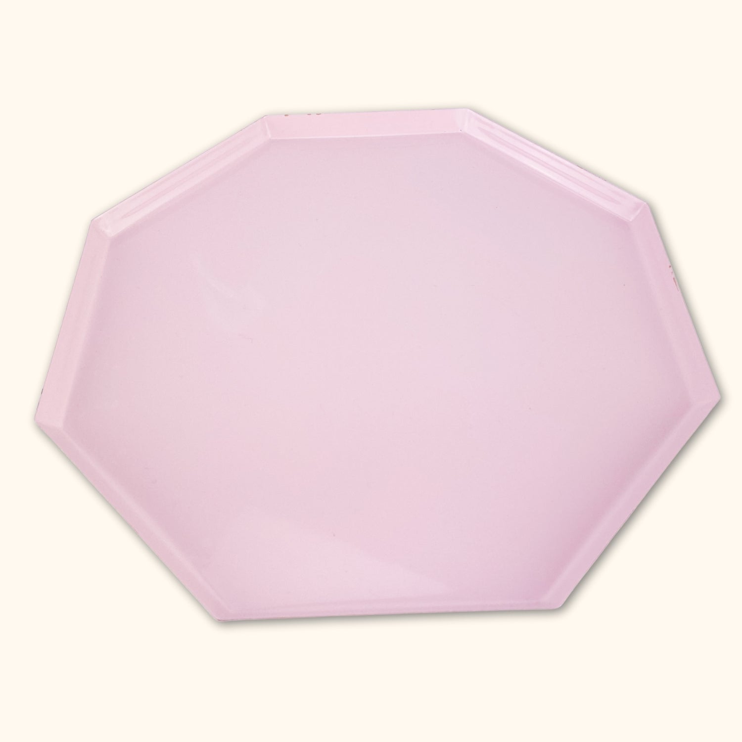 Pink Metal Octagon Tray -  - Vases