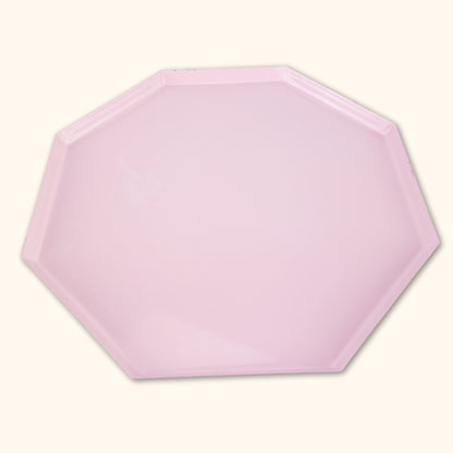 Pink Metal Octagon Tray -  - Vases