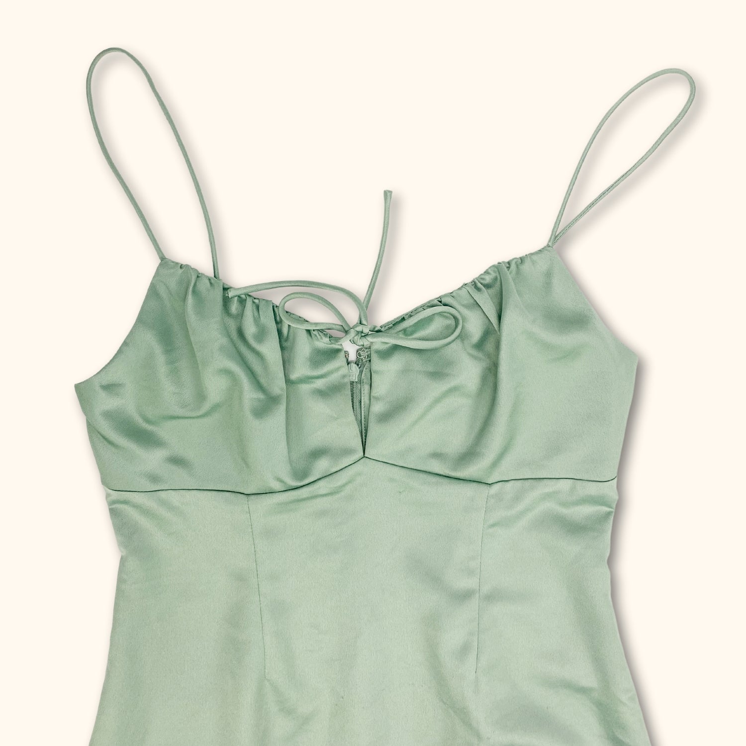 Topshop Mint Green Satin Mini Dress - Size 8 -  - Dresses