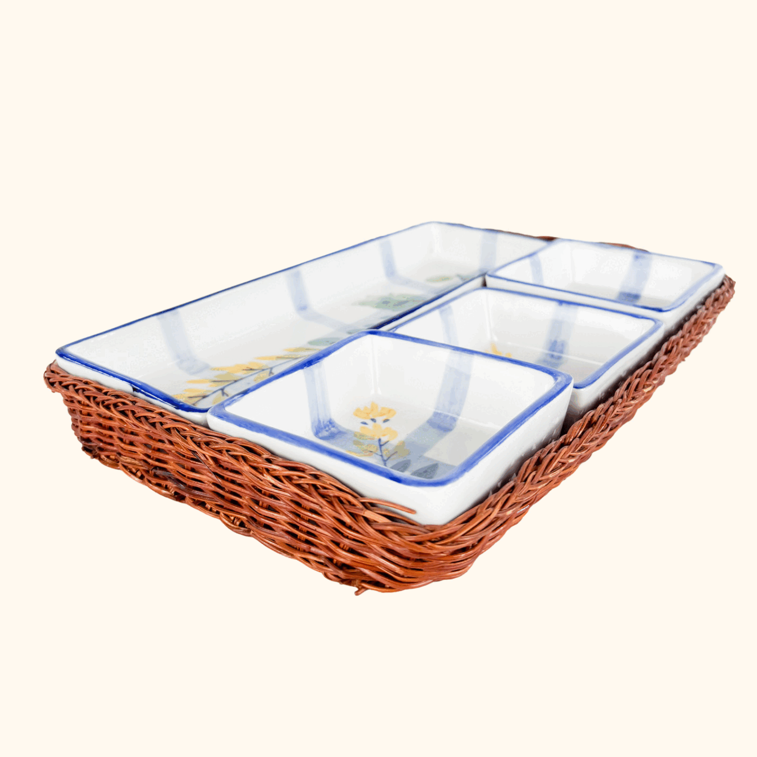 Ceramic Blue Serving Dishes Set of 4 Sunshine Thrift