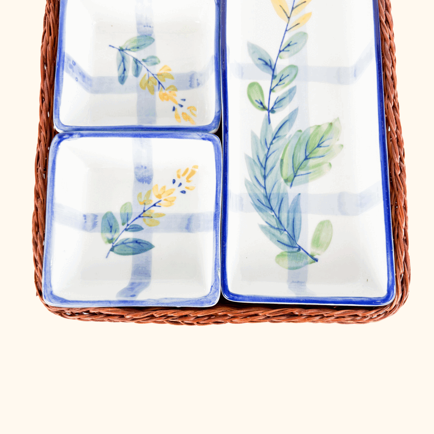 Ceramic Blue Serving Dishes Set of 4 Sunshine Thrift