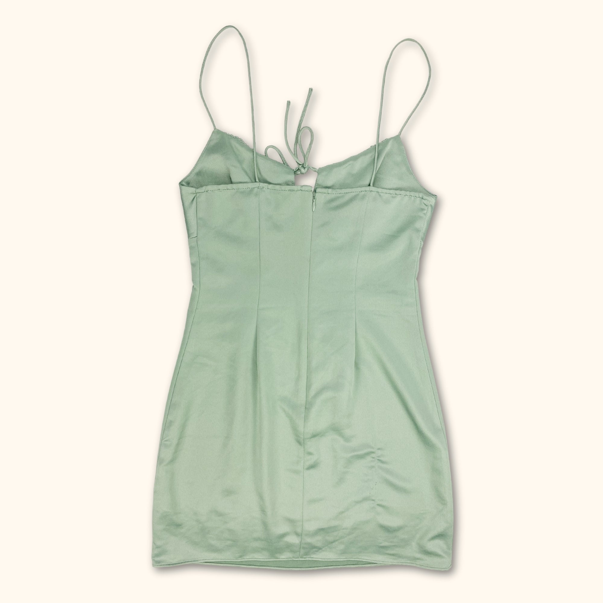Topshop Mint Green Satin Mini Dress