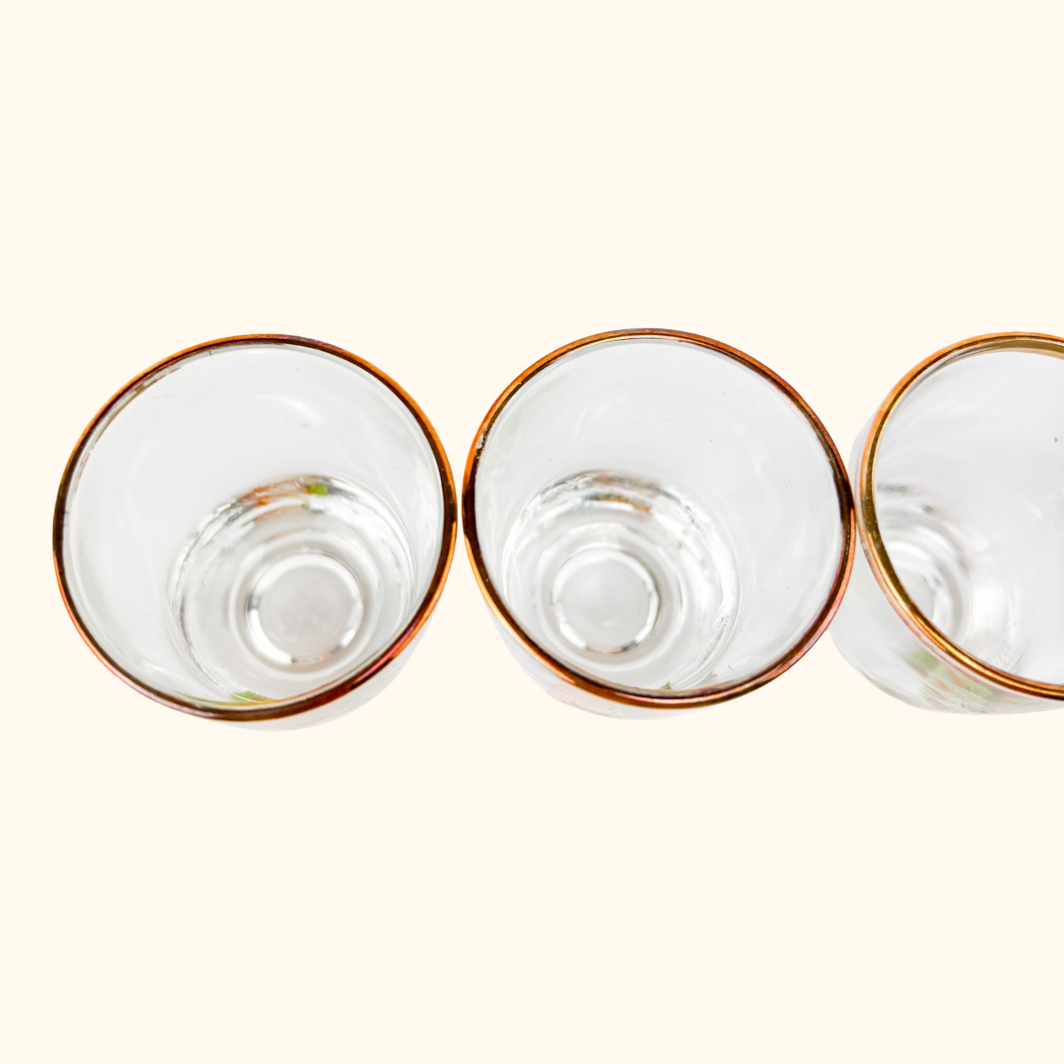 1950s French Vintage Glass Shot Glasses Set Sunshine Thrift