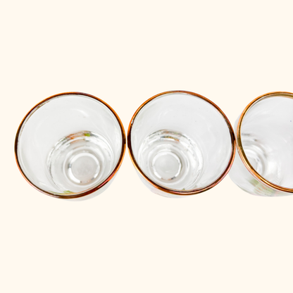 1950s French Vintage Glass Shot Glasses Set Sunshine Thrift