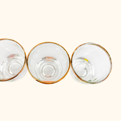 1950s French Vintage Glass Shot Glasses Set Sunshine Thrift