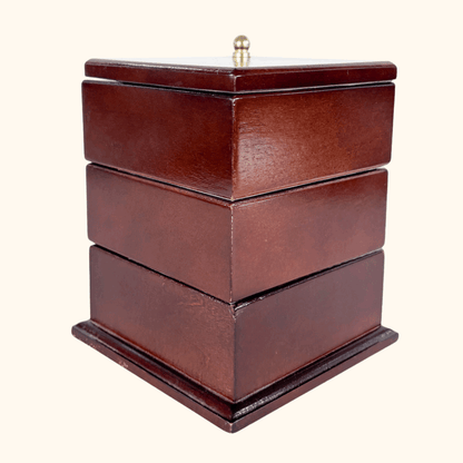 3-Tier Wood Swivel Jewellery Box Sunshine Thrift