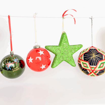 Green, Red and White Candy Cane Bauble Large Mixed Set of 19 Sunshine Thrift
