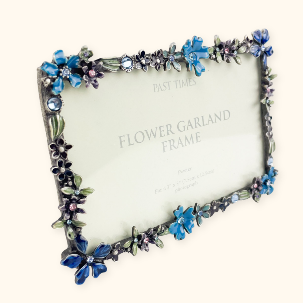 Past Times Metal Flower Picture Frame 3inch x 5inch
