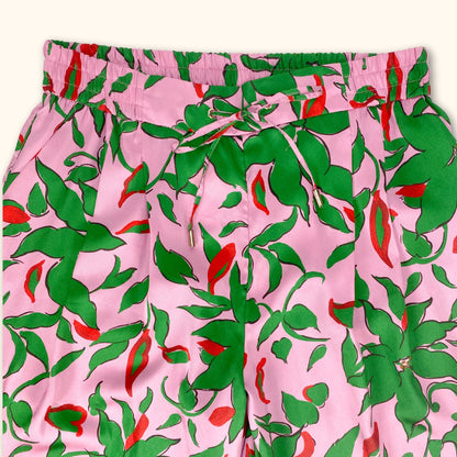 River Island Wide Leg Floral Pink Trousers - Size 16 -  - Jeans &amp; Trousers