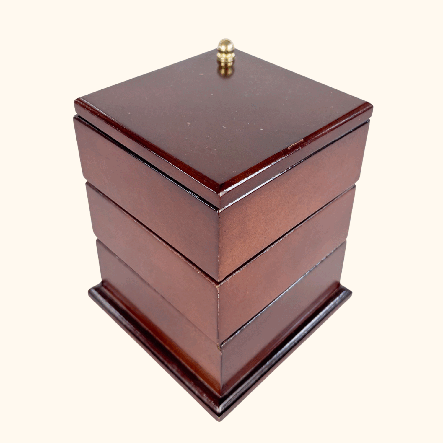 3-Tier Wood Swivel Jewellery Box Sunshine Thrift