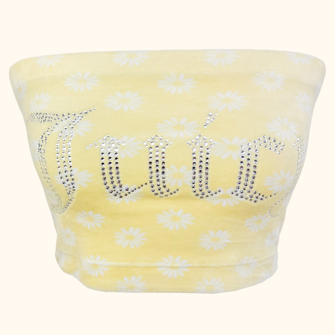 Juicy Couture Yellow Daisy Sparkle Bandeau Top - Size Small Juicy Couture