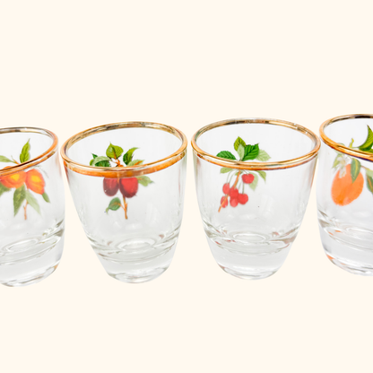 1950s French Vintage Glass Shot Glasses Set Sunshine Thrift
