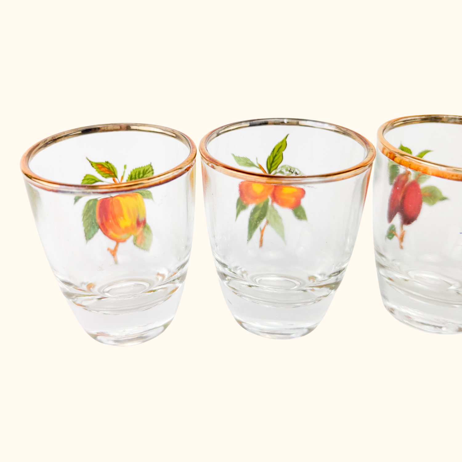 1950s French Vintage Glass Shot Glasses Set Sunshine Thrift