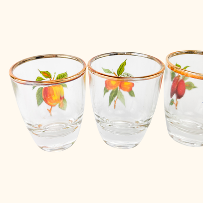 1950s French Vintage Glass Shot Glasses Set Sunshine Thrift