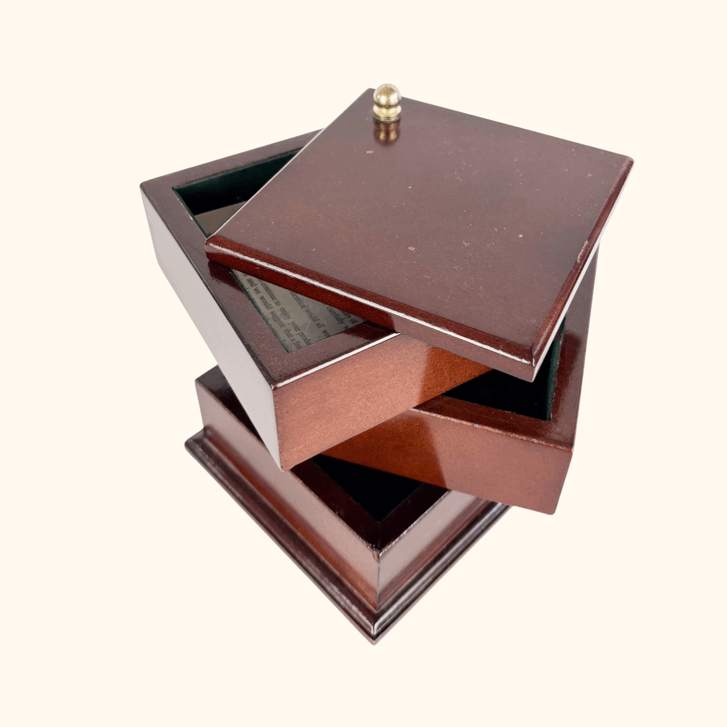 3-Tier Wood Swivel Jewellery Box Sunshine Thrift