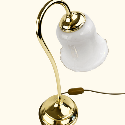 Vintage BHS Swan Neck Art Deco Floral Brass Lamp BHS