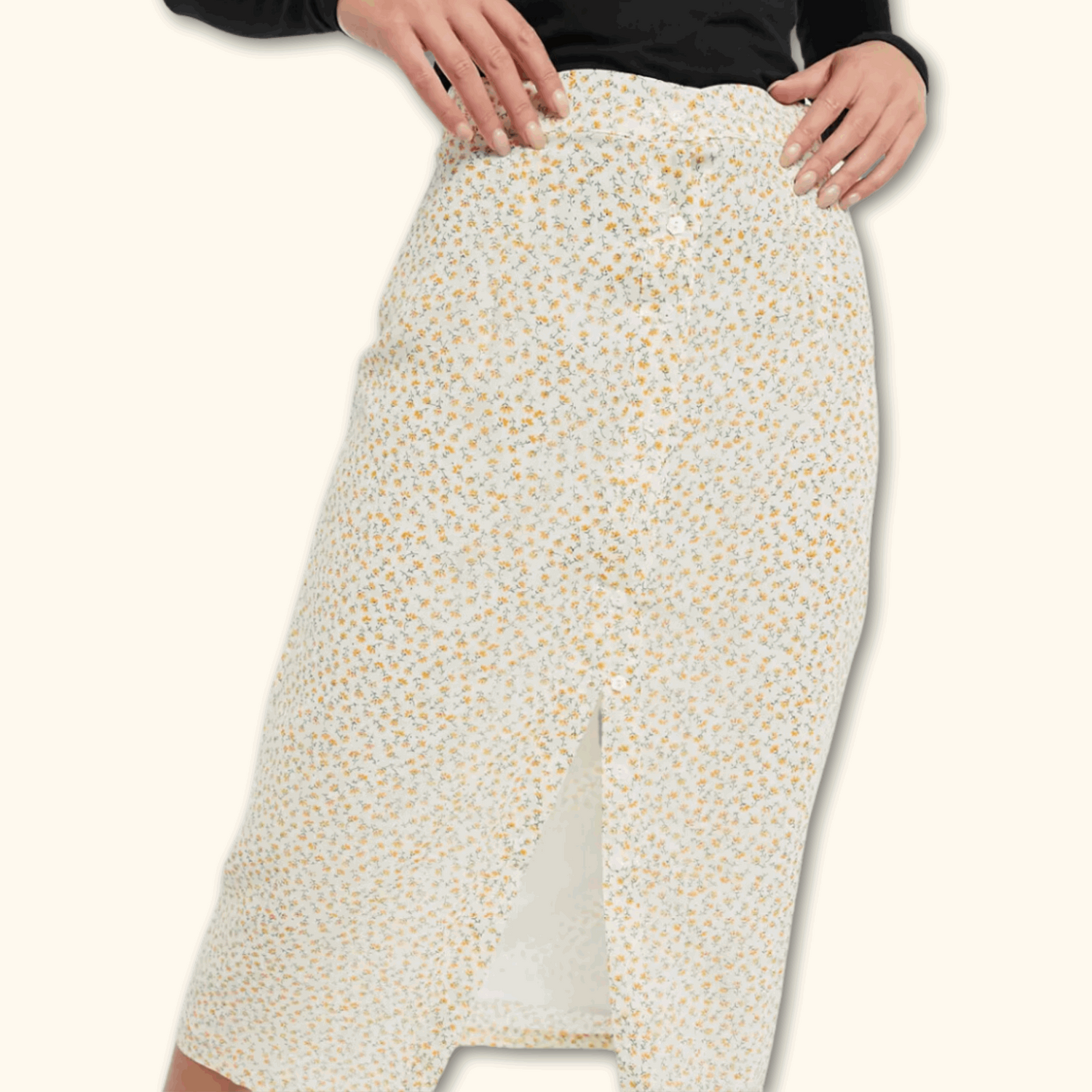 Daisy Street Floral Slit Button Midi Skirt - Size 24 - Daisy Street - Skirts