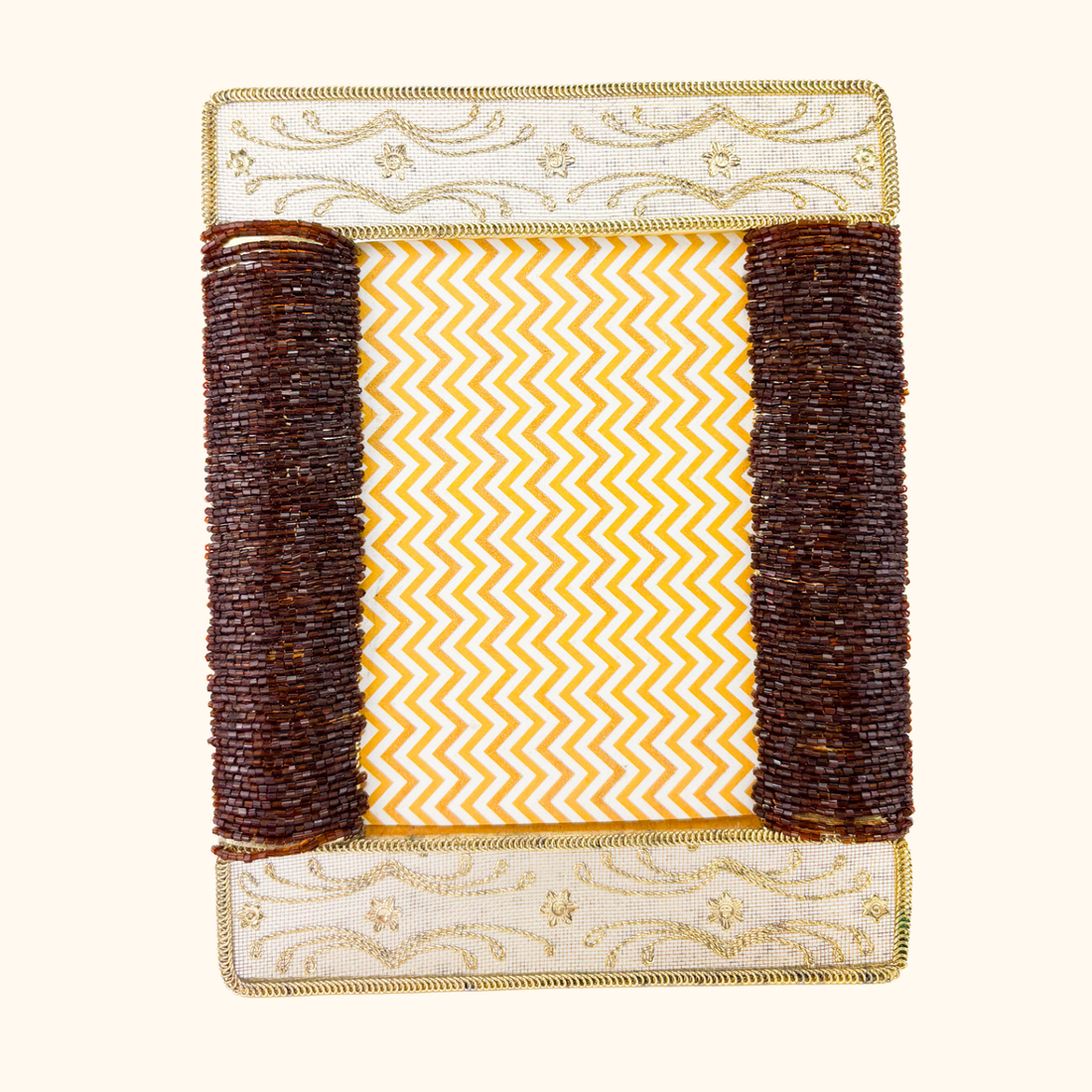 Gold Beaded Metal Picture Frame 4x6inch Sunshine Thrift