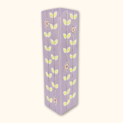 Purple Floral Tall Vase -  - Vases