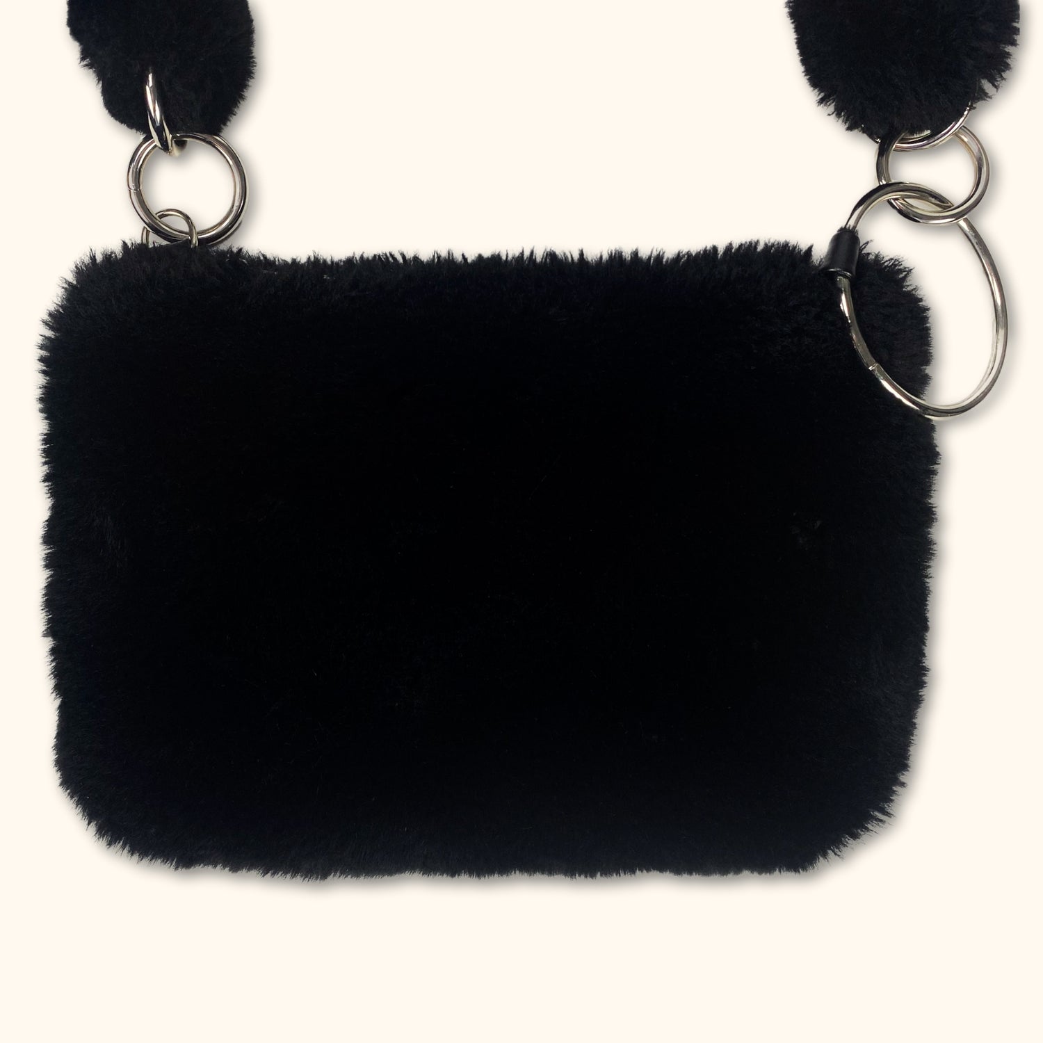 Topshop Black Faux Fur Shoulder Bag -  - Bags