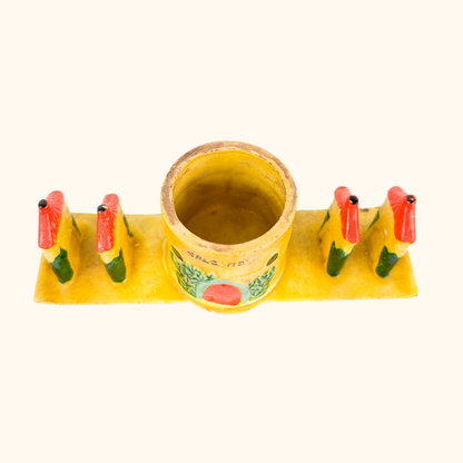 Japanese Wood Vintage Egg and Soldiers Stand Sunshine Thrift