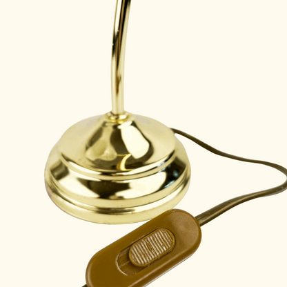 Vintage BHS Swan Neck Art Deco Floral Brass Lamp BHS