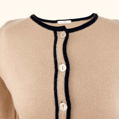 Vintage M&amp;S St Michael Wool Blend Beige Cardigan - Size 14