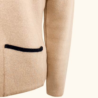 Vintage M&amp;S St Michael Wool Blend Beige Cardigan - Size 14