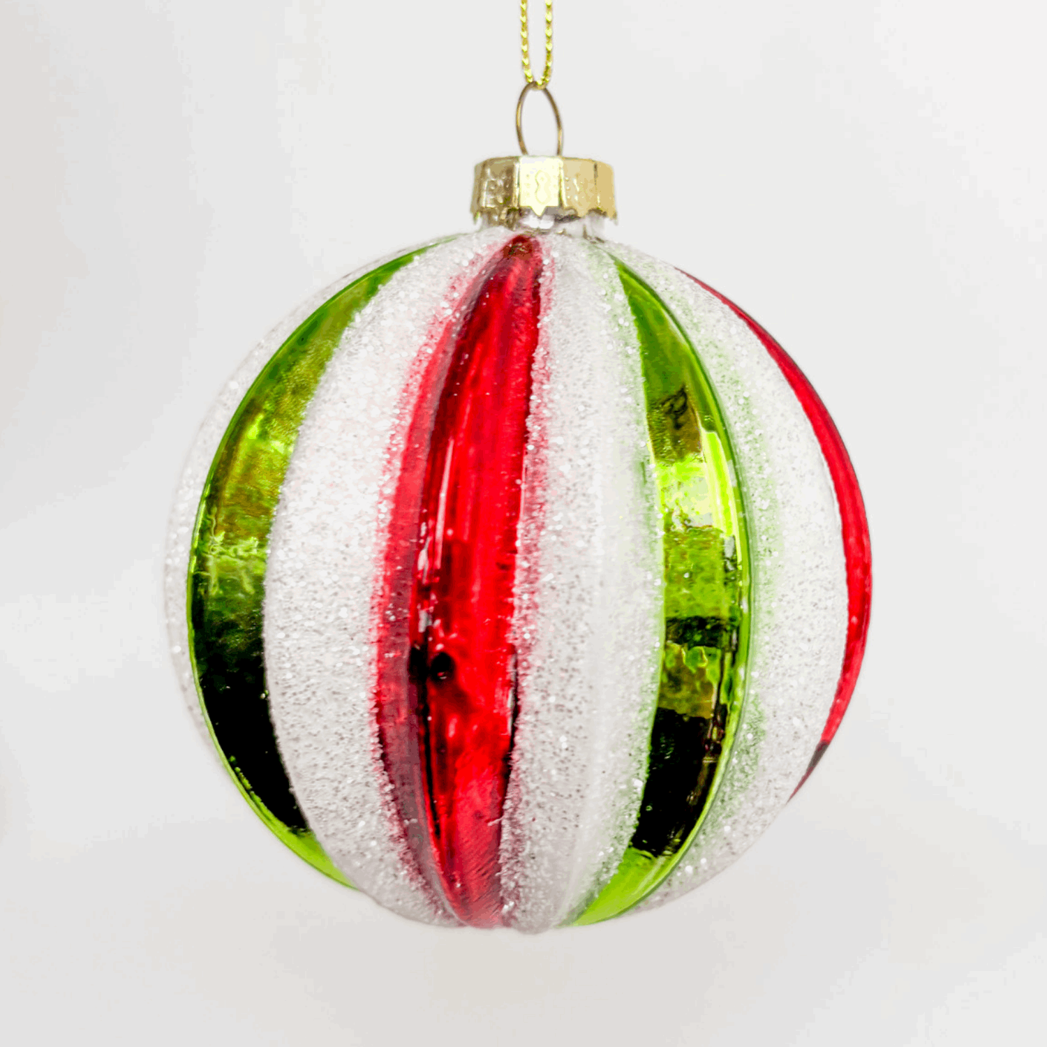 Green, Red and White Candy Cane Bauble Large Mixed Set of 19 Sunshine Thrift