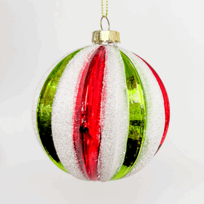 Green, Red and White Candy Cane Bauble Large Mixed Set of 19 Sunshine Thrift