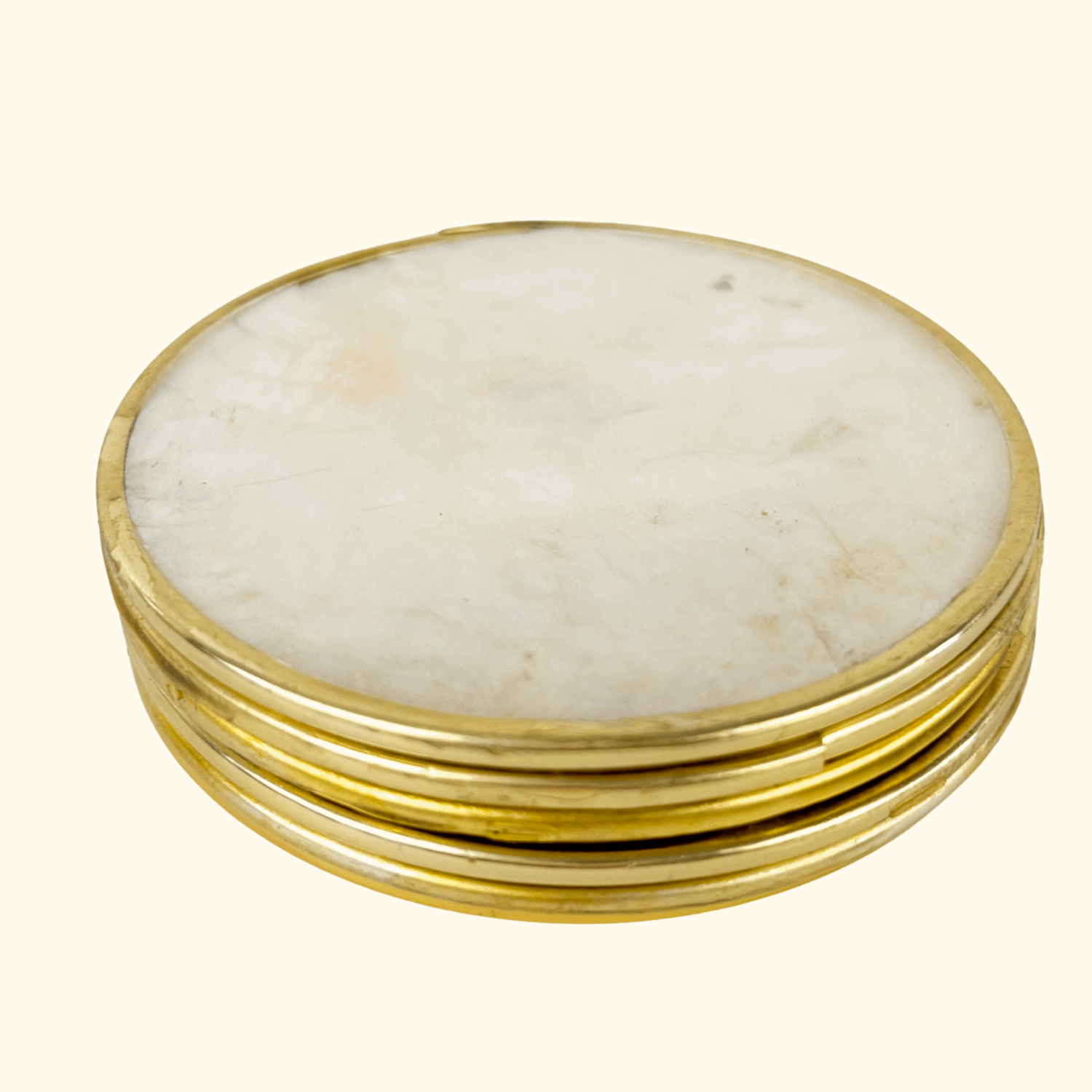 Vintage Capiz Shell Round Coasters - Set of 6 Sunshine Thrift