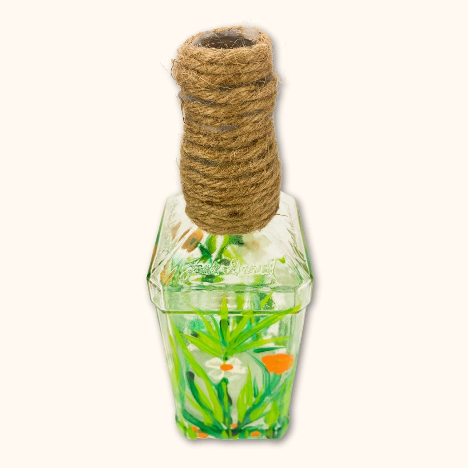 Floral Hand Painted Glass Bottles - Small -  - Decoration