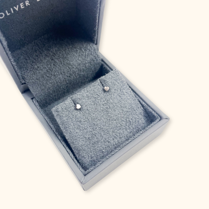 Oliver Bonas Tiny Silver Heart Stud Earrings in Box Oliver Bonas
