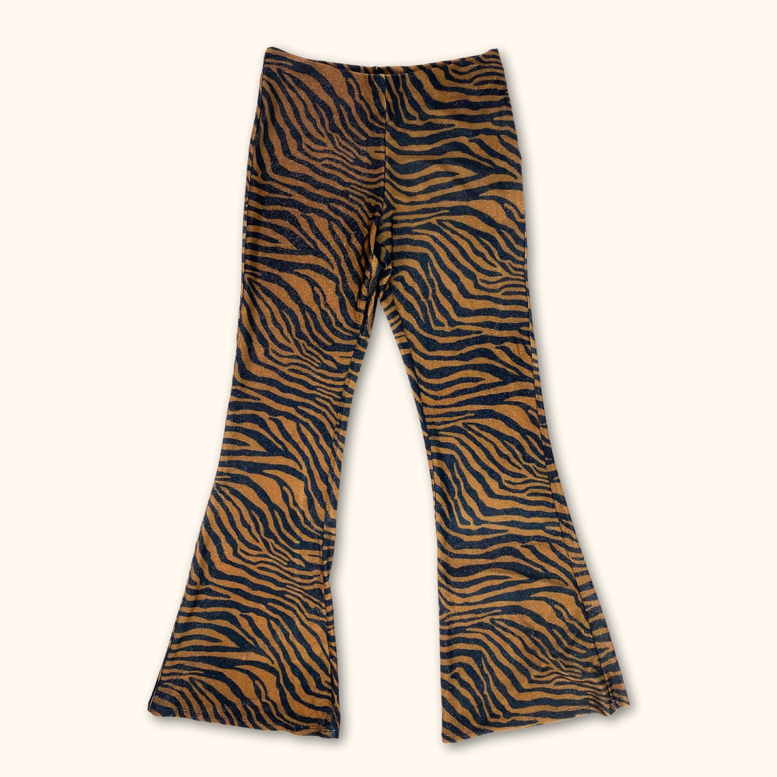 River Island Brown Zebra Print Flared Trousers - Size 10 -  - Jeans &amp; Trousers