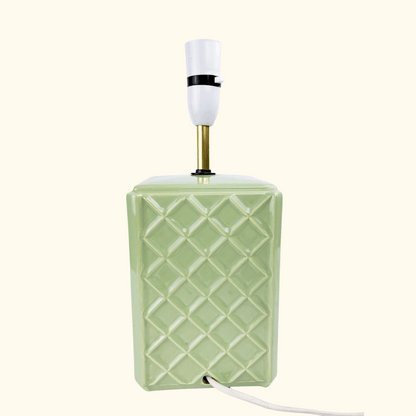 Vintage Green Geometric Ceramic Table Lamp Base Sunshine Thrift