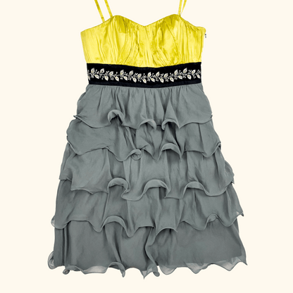 Monsoon 100% Silk Ruffle Tiered Dress - Size 8