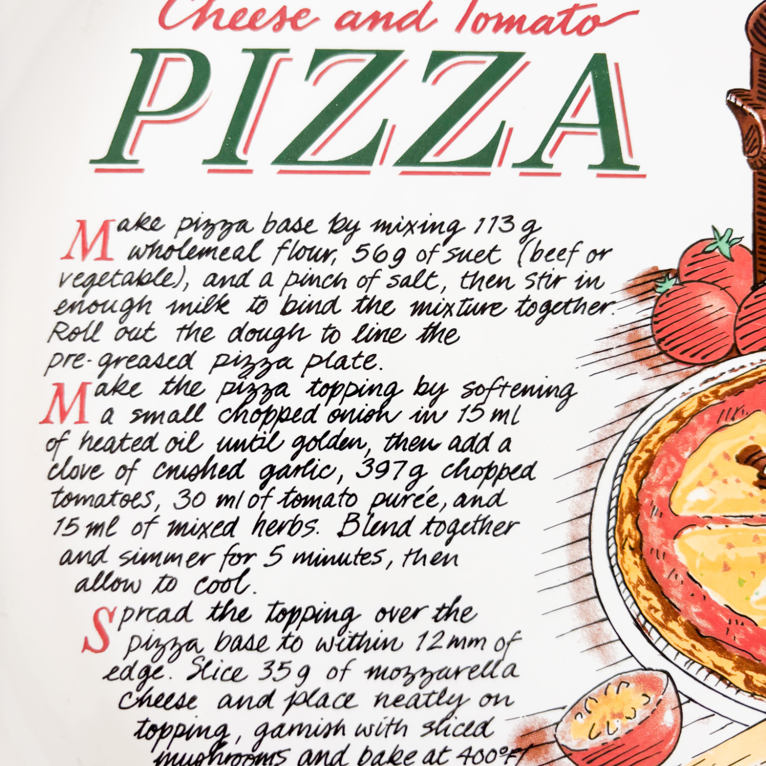 Vintage Rayware Pizza Recipe Serving Plate Rayware