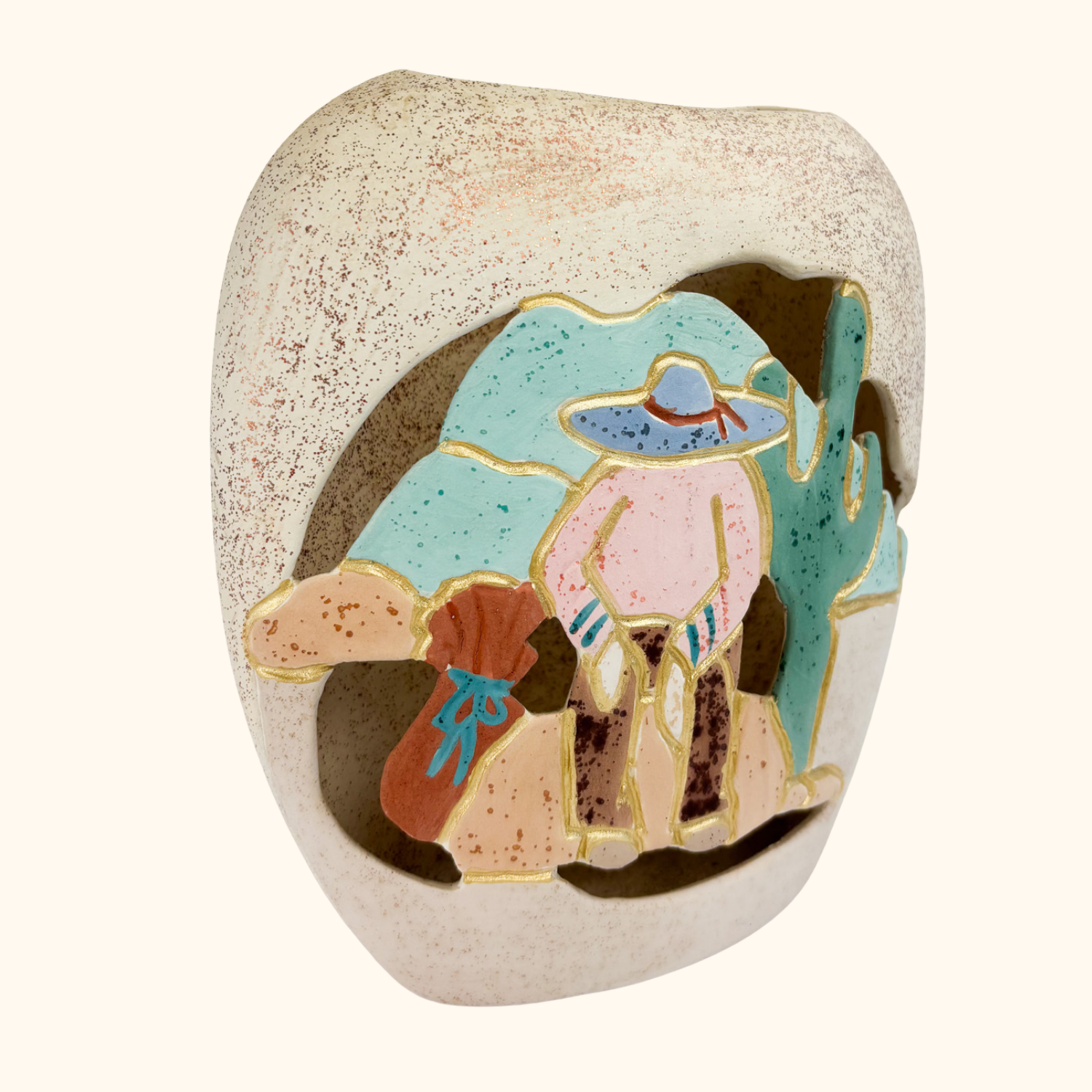 Desert Mexican Pottery Sparkle Vase -  - Vases