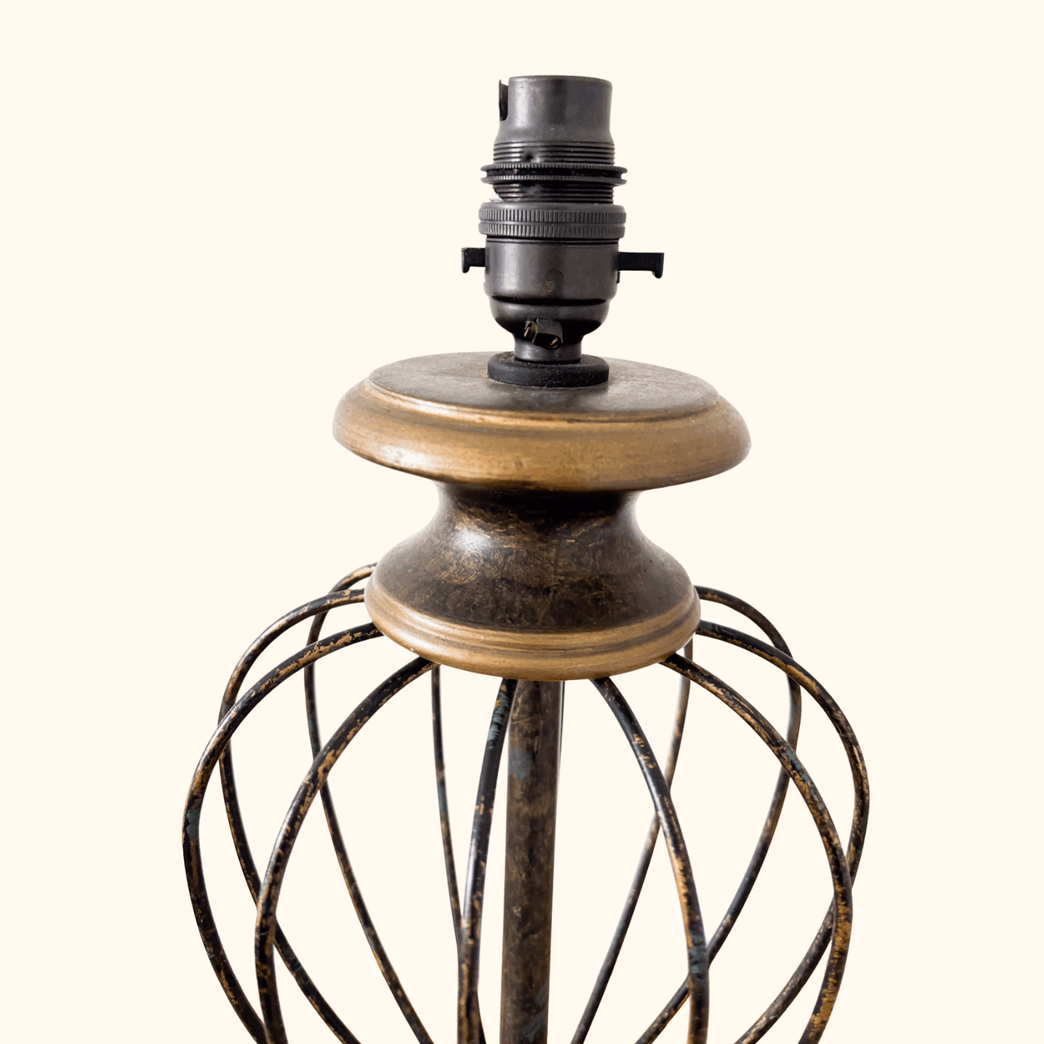 Vintage M&amp;S Home Bird Cage Antique Style Bronze Table Lamp Marks and Spencer