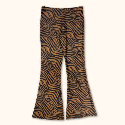 River Island Brown Zebra Print Flared Trousers - Size 10 -  - Jeans &amp; Trousers