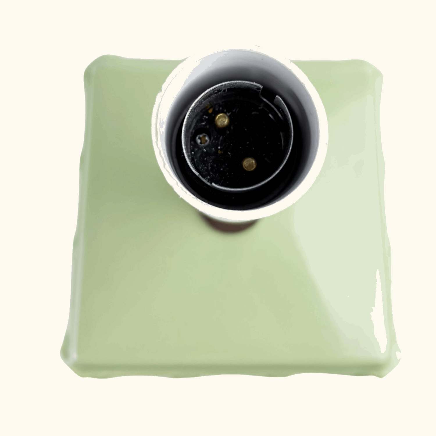 Vintage Green Geometric Ceramic Table Lamp Base Sunshine Thrift