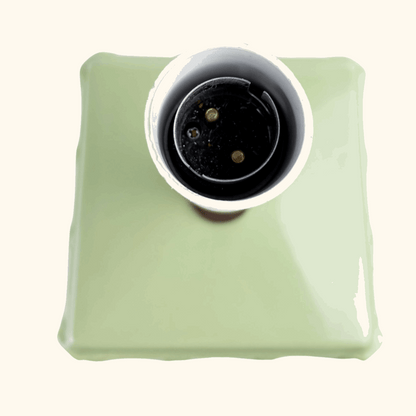 Vintage Green Geometric Ceramic Table Lamp Base Sunshine Thrift