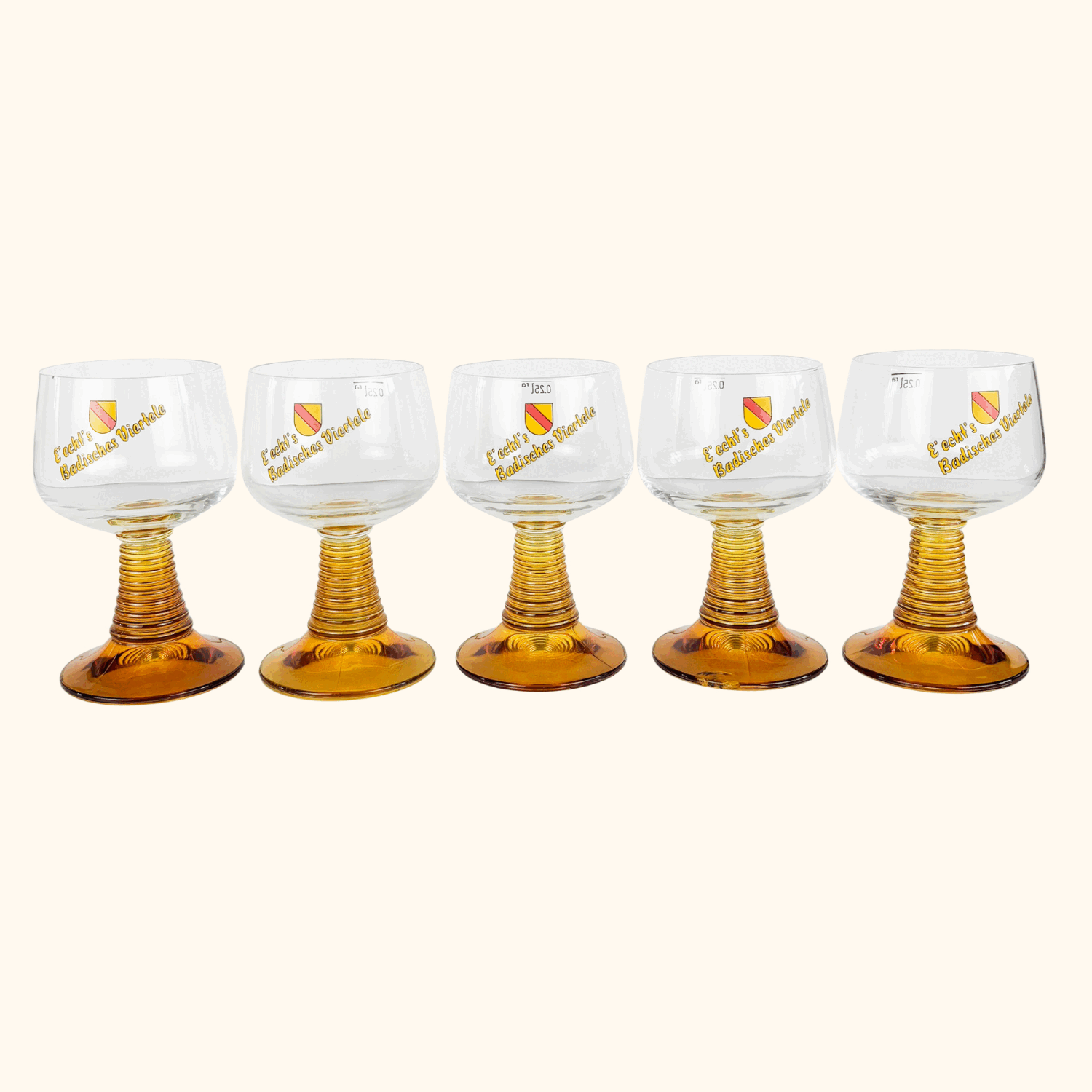 German Roemer Beehive Hock Wine Glasses Set of 5 Sunshine Thrift