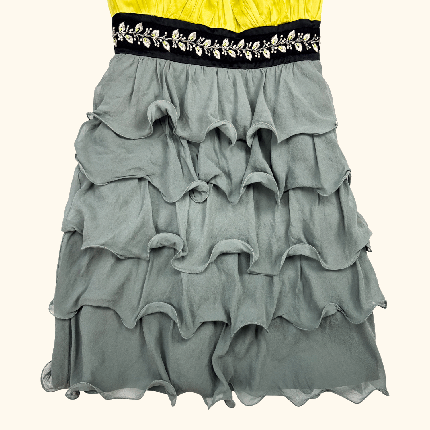Monsoon 100% Silk Ruffle Tiered Dress - Size 8