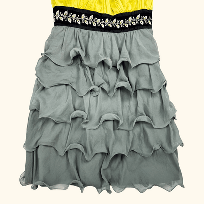 Monsoon 100% Silk Ruffle Tiered Dress - Size 8