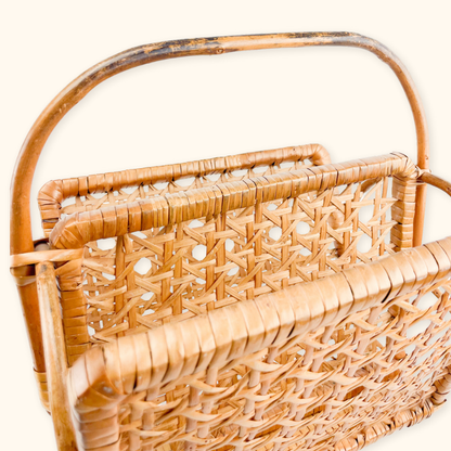 Bamboo Magazine Rack Woven Wicker Storage