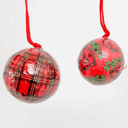Vintage Paper Mache Victorian Style Christmas Baubles Set of 8 Sunshine Thrift